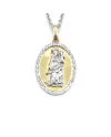 Collana Casella in Oro Bicolore e Diamanti con Santa Maria della Speranza