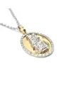Collana Casella in Oro Bicolore e Diamanti con Santa Maria della Speranza
