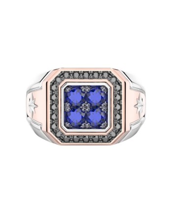 Anello da Uomo Zancan Couture in Oro con Diamanti Neri e Zaffiri