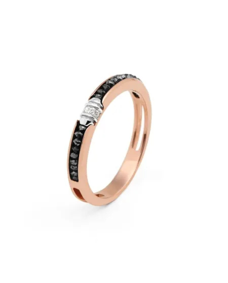 Zancan Black Magic Soft Men's Ring in Rose Gold with Diamonds