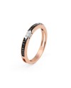 Bague Zancan Black Magic Soft pour homme en or rose avec diamants