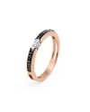 Zancan Black Magic Soft Men's Ring in Rose Gold with Diamonds