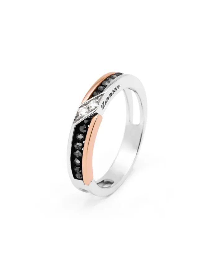 Bague Zancan Black Magic Soft pour homme en or bicolore avec diamants