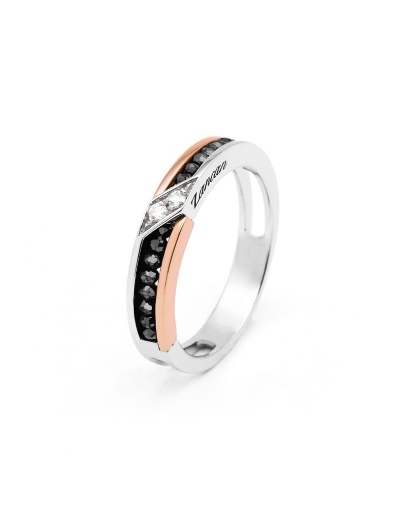 Bague Zancan Black Magic Soft pour homme en or bicolore avec diamants