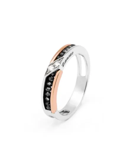 Anello da Uomo Zancan Black Magic Soft in Oro Bicolore con Diamanti