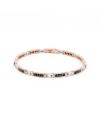 Zancan Black Magic Soft Men's Bracelet in Two-Tone Gold with Diamonds