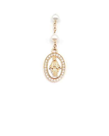 Crivelli Rosary with Madonna in Rose Gold, Mother of Pearl, Pearls and Diamonds