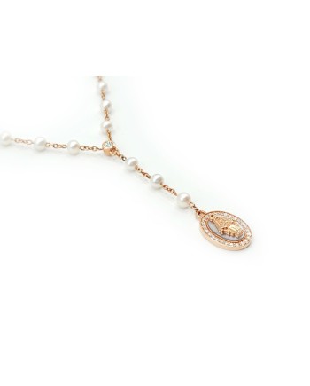 Chapelet Crivelli avec la Madone en or rose, nacre, perles et diamants