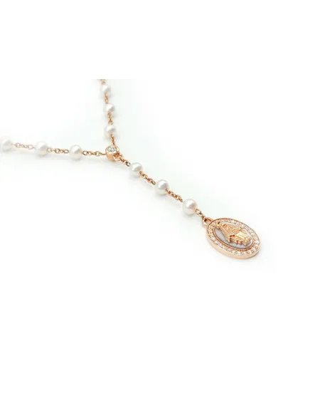 Chapelet Crivelli avec la Madone en or rose, nacre, perles et diamants