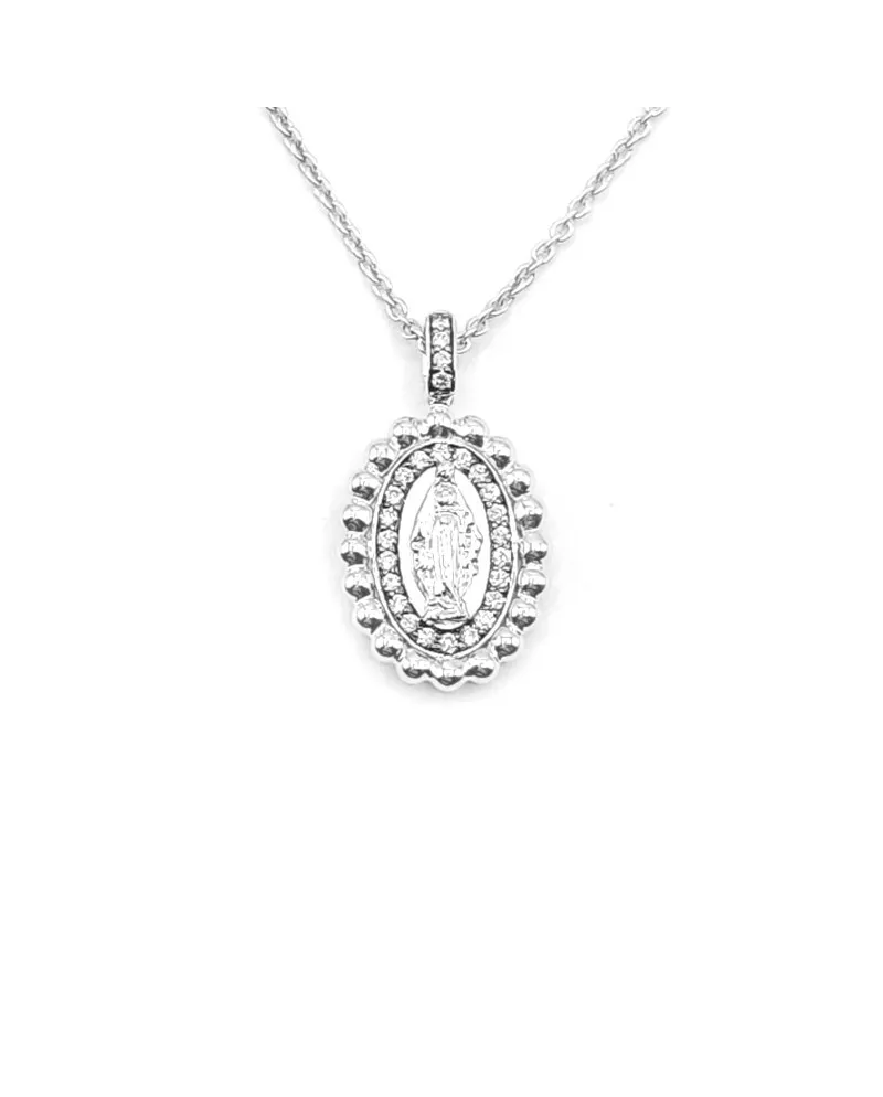 Crivelli Choker with Madonna in White Gold and Diamonds