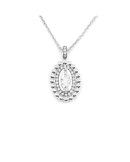 Crivelli Choker with Madonna in White Gold and Diamonds