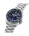 Montre de sport Seiko 5 avec cadran bleu et bracelet en acier inoxydable