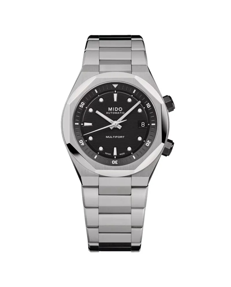 Orologio Mido Multifort 8 Two Crowns Nero con Cinturino in Acciaio