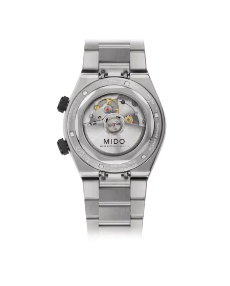 Mido Multifort 8 Two Crowns Black Watch with Steel Strap
