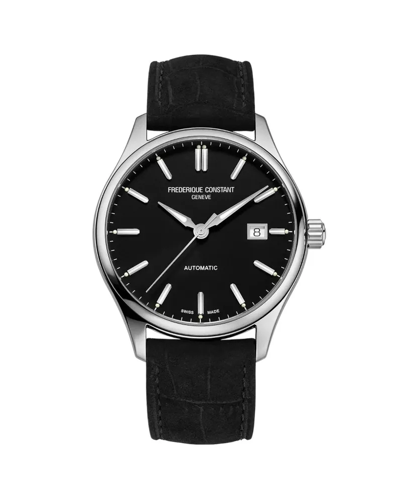 Frederique Constant Classics Index Black Leather Strap Watch Frederique Constant Classics Index Black Leather Strap Watch