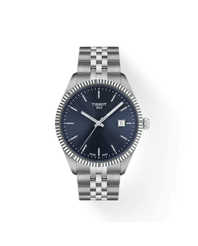 Montre Tissot Ballade avec cadran bleu et bracelet en acier Montre Tissot Ballade avec cadran bleu et bracelet en acier