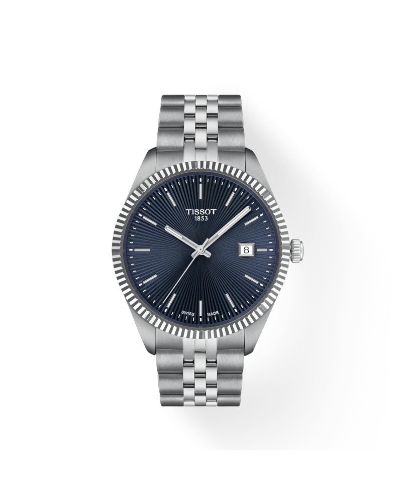 Tissot Ballade Watch with Blue Dial and Steel Bracelet