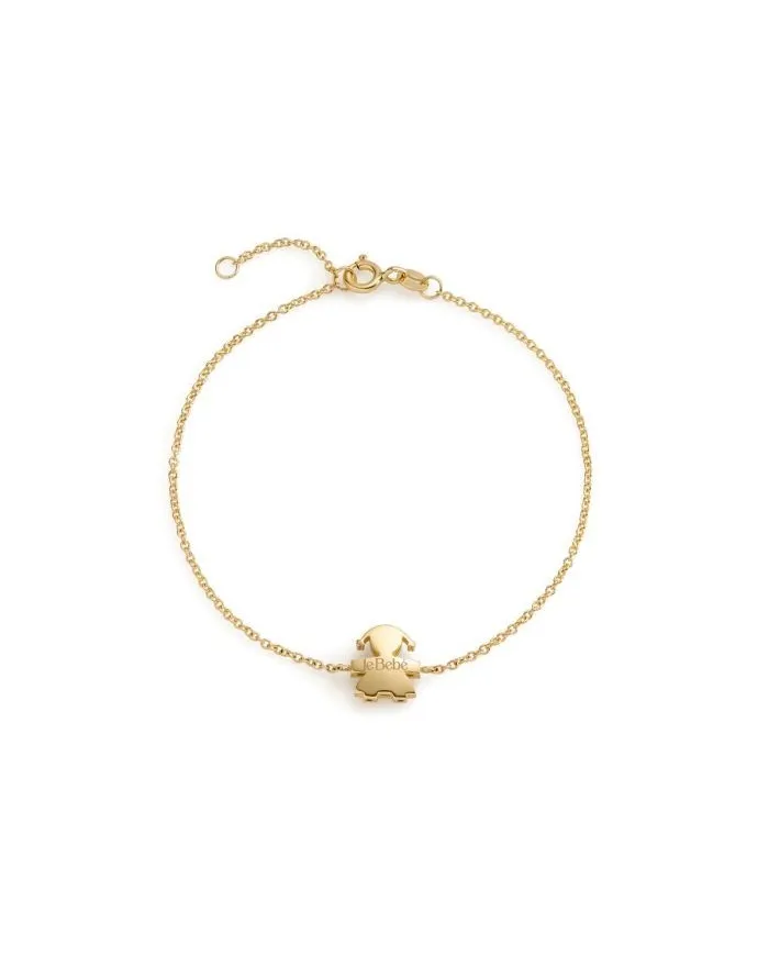 Le Bebé "I Tesorini Big" Bracelet in Yellow Gold with Baby Girl