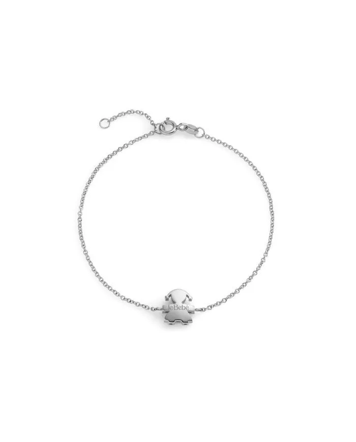 Bracelet Le Bebé « I Tesorini Big » en or blanc avec bébé fille