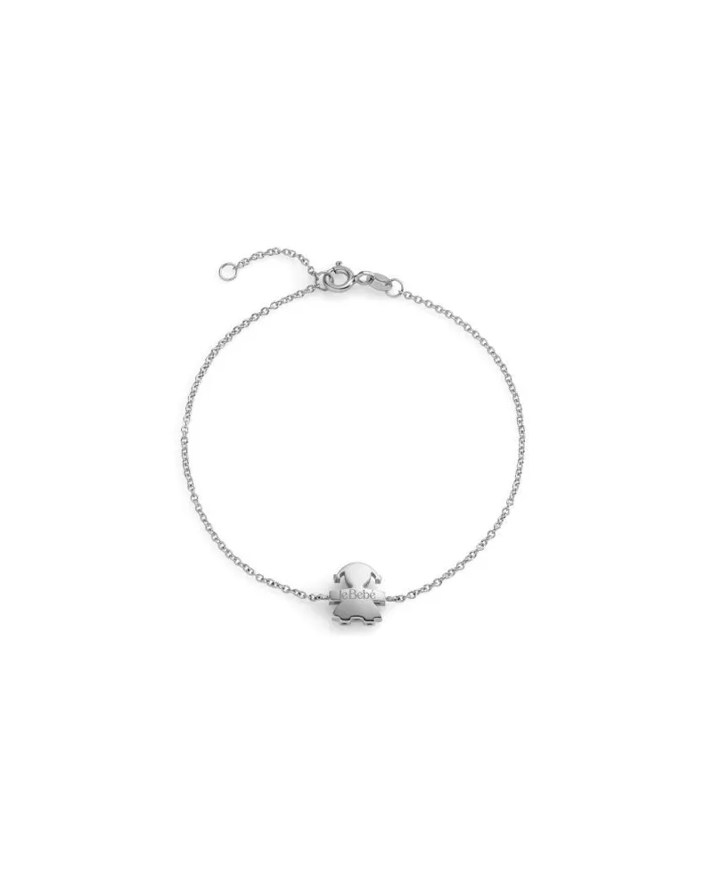 Bracelet Le Bebé « I Tesorini Big » en or blanc avec bébé fille