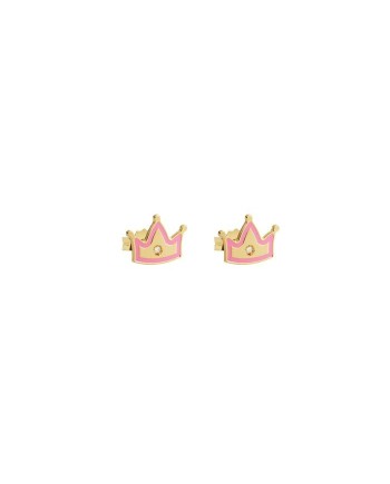 Le Bebè Primegioie Lucciole Earrings in Yellow Gold with Crown and Diamonds