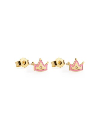 Le Bebè Primegioie Lucciole Earrings in Yellow Gold with Crown and Diamonds
