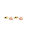 Le Bebè Primegioie Lucciole Earrings in Yellow Gold with Crown and Diamonds