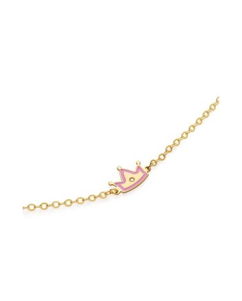 Le Bebè Primegioie Lucciole Bracelet in Yellow Gold with Crown and Diamond