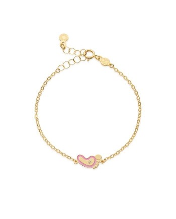 Le Bebè Primegioie Lucciole Bracelet in Yellow Gold with Pink Foot and Diamond
