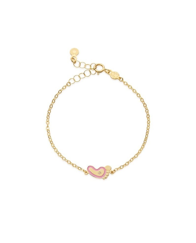 Bracciale Le Bebè Primegioie Lucciole in Oro Giallo con Piedino Rosa e Diamante