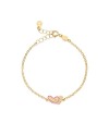 Bracelet Le Bebè Primegioie Lucciole en or jaune avec pied rose et diamant