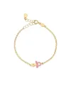 Bracelet Le Bebè Primegioie Lucciole en or jaune avec tétine rose et diamant