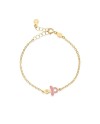 Le Bebè Primegioie Lucciole Bracelet in Yellow Gold with Pink Pacifier and Diamond