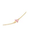 Bracelet Le Bebè Primegioie Lucciole en or jaune avec tétine rose et diamant