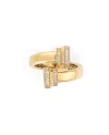 Anello Crivelli Pillar in Oro Giallo con Pavé di Diamanti