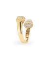 Crivelli Pillar Ring in Yellow Gold with Diamond Pavé