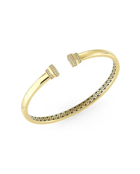 Bracciale Rigido Crivelli Pillar in Oro Giallo con Pavé di Diamanti