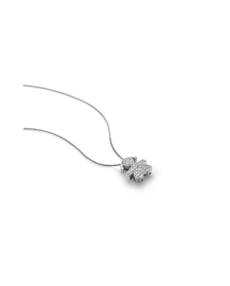 Le Bebé "I Tesorini" Pendant Baby Girl with Chain in White Gold and Diamonds