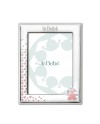Le Bebé Frame in PVD Silver with Baby Girl Silhouette and Hearts 13x18 cm