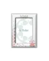 Le Bebé Frame in PVD Silver with Baby Girl Silhouette and Hearts 9x13 cm