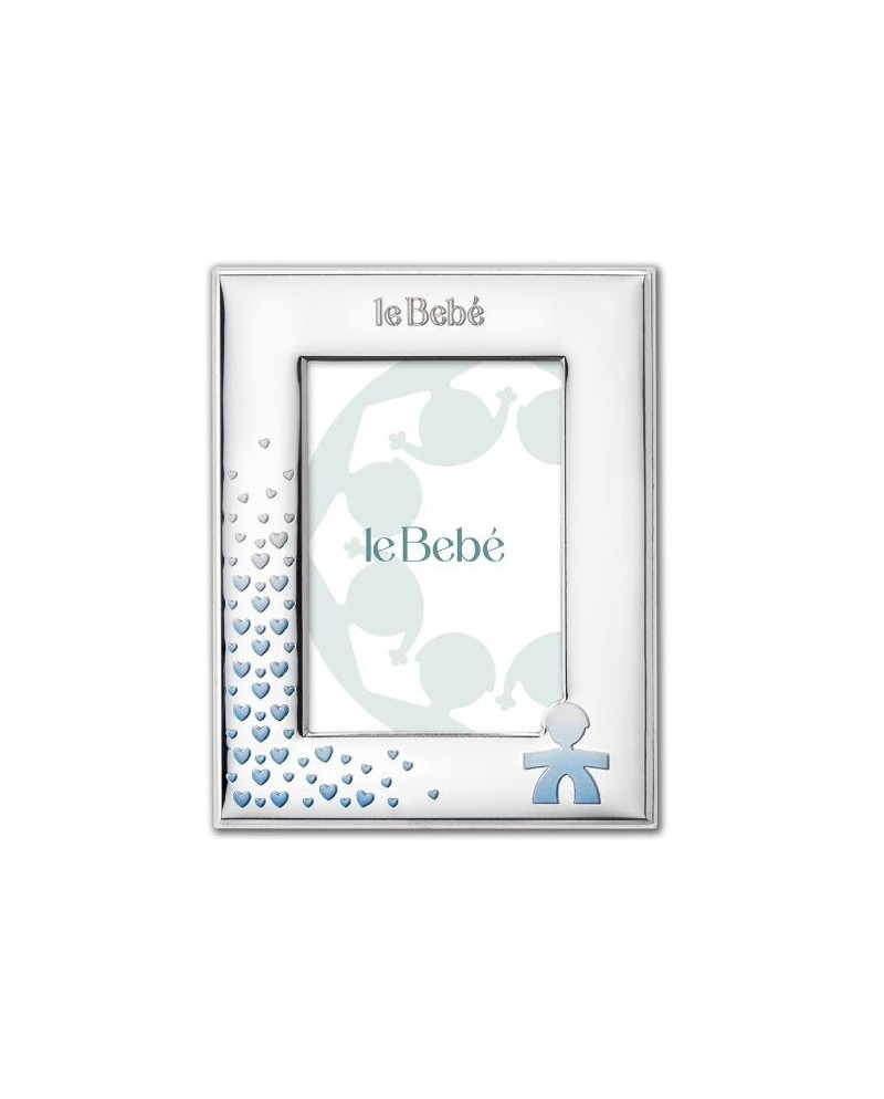 Cornice Le Bebé in Argento PVD con Sagoma Bimba e Cuori 10x15 cm