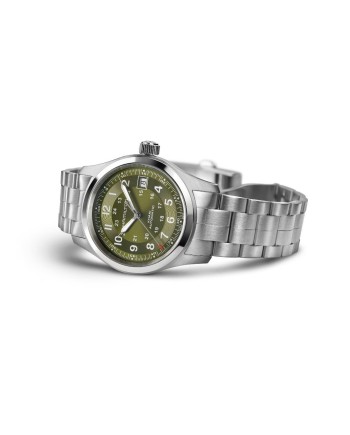 Hamilton Khaki Field Auto 38mm Green Steel Strap Watch