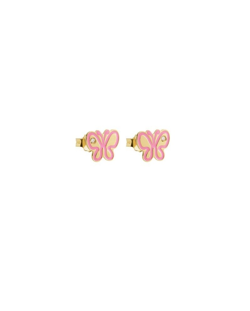 Le Bebè Primegioie Lucciole Earrings in Yellow Gold with Butterflies and Diamonds