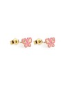 Boucles d'oreilles Le Bebè Primegioie Lucciole en or jaune avec papillons et diamants