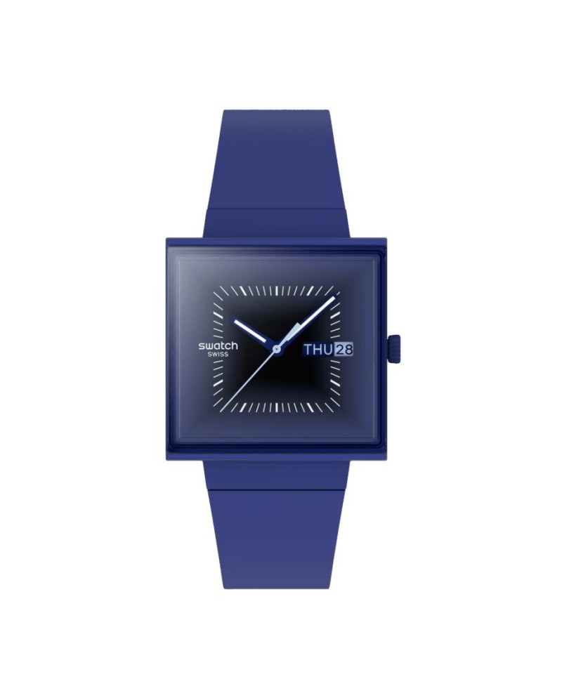 Swatch Squarely Blacklight watch