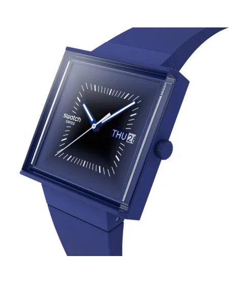 Swatch Squarely Blacklight watch