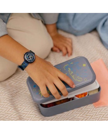 Montre Swatch Flik Flak Dino Diner avec boîte à lunch Monbento