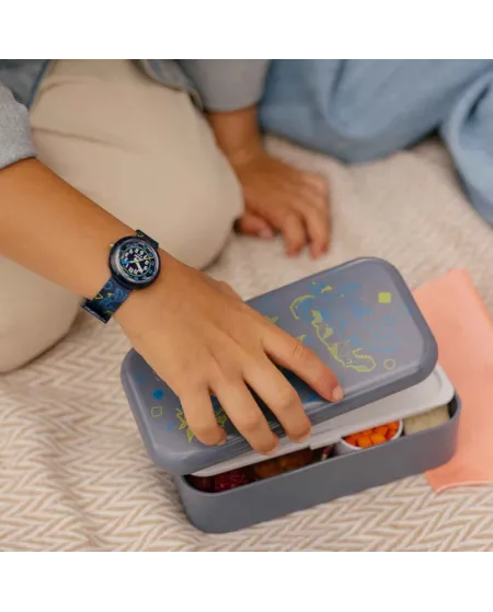 Montre Swatch Flik Flak Dino Diner avec boîte à lunch Monbento