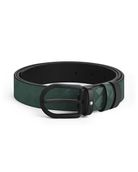 Cintura Reversibile Montblanc Extreme 3.0 in Pelle Bristish Green a Ferro di Cavallo Pvd 30 mm