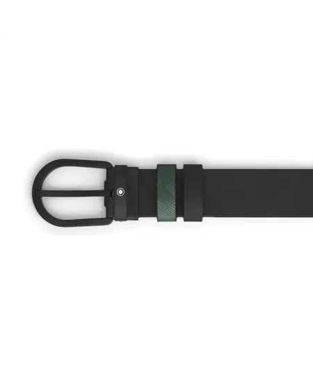 Cintura Reversibile Montblanc Extreme 3.0 in Pelle Bristish Green a Ferro di Cavallo Pvd 30 mm